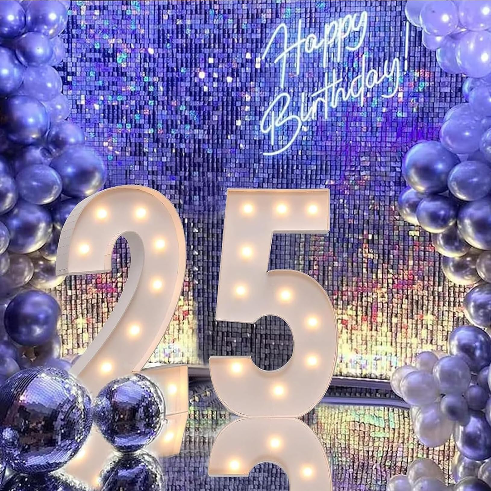 Marquee Light Up Numbers 6 for Birthday Party Decoration, Warm Light DIY Pre-Cut Frame Foam Board for Weddings, Baby Anniversaries, 70cm/2.3ft