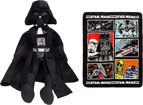 Jay Franco Star Wars Darth Vader 2-Piece Pillow Buddy Bundle- Includes Pillow Buddy, Throw