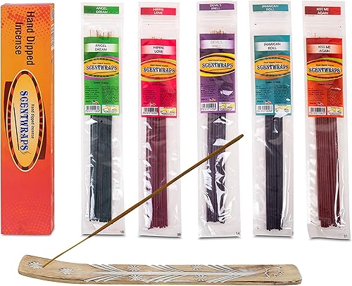 Hem - Paquete variado de varillas de incienso, Hem Scentwraps de 11 pulgadas, varillas de incienso naturales sumergidas a mano (12 varillas x 5