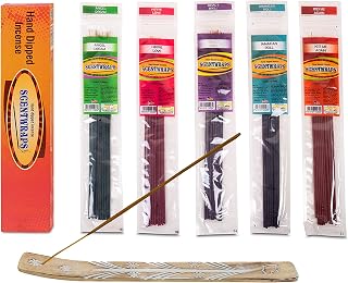 Hem Incense Sticks Variety Pack, Hem Scentwraps 11 inches Natural Hand Dipped Inscent Sticks (12 Stick x 5 Pack,60 Sticks) Free from Chemicals, No Black Smoke,pk1