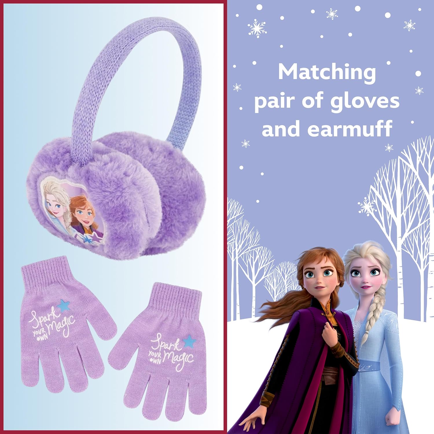 Disney Girls Winter Hat, Earmuffs and Kids Gloves Set, Frozen For Ages 4-7 - Image 4