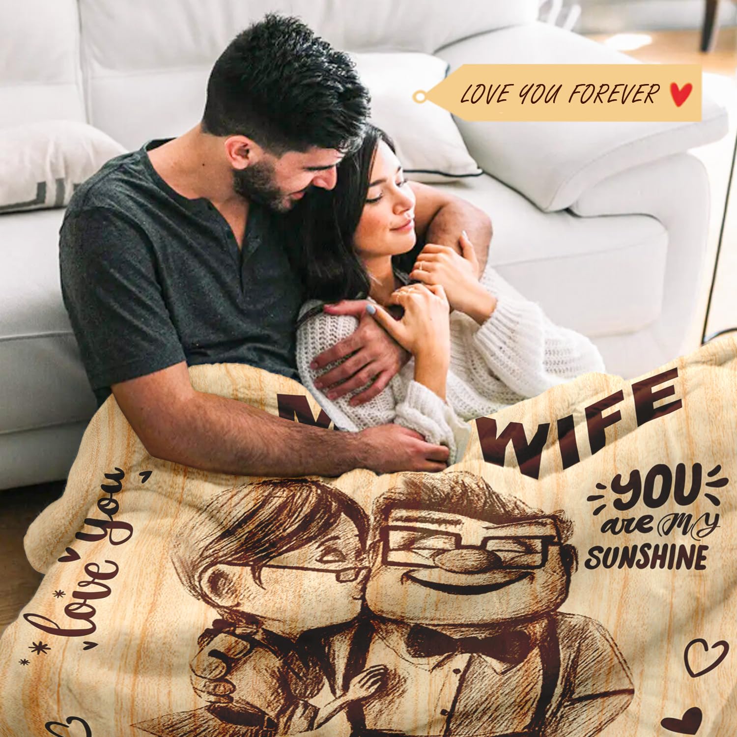 Birthday Gifts for Wife from Husband - Romantic Anniversary Birthday Gifts for Women - Wife Birthday Gift Ideas - Christmas Valentines Mothers Day I Love You Gift for Her - To My Wife Blanket 50"x60"