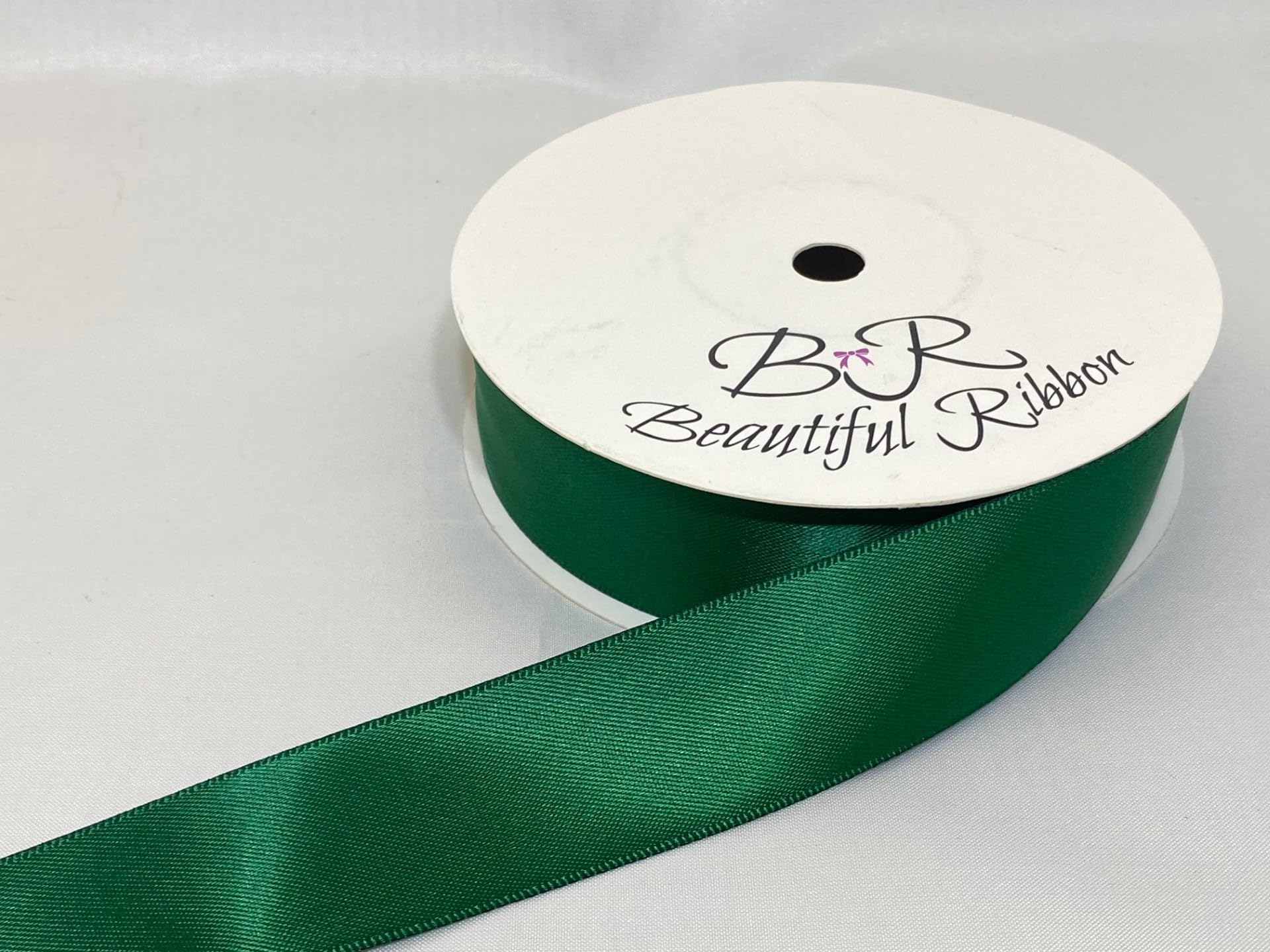 Beautiful Ribbon Emerald 2 Metres (Cut From Reel) Of 25Mm Satin Ribbon Dark Green Double Sided 25 Mm 2.5Cm 1" 1 Inch