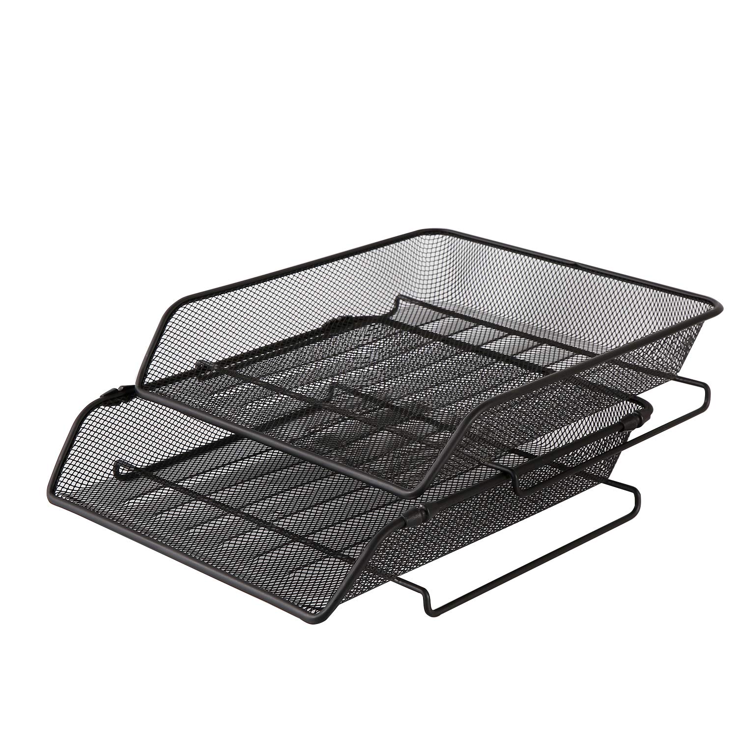 DESIGNA Stackable Metal Mesh Desk Trays, 2 Tier Paper Tray File