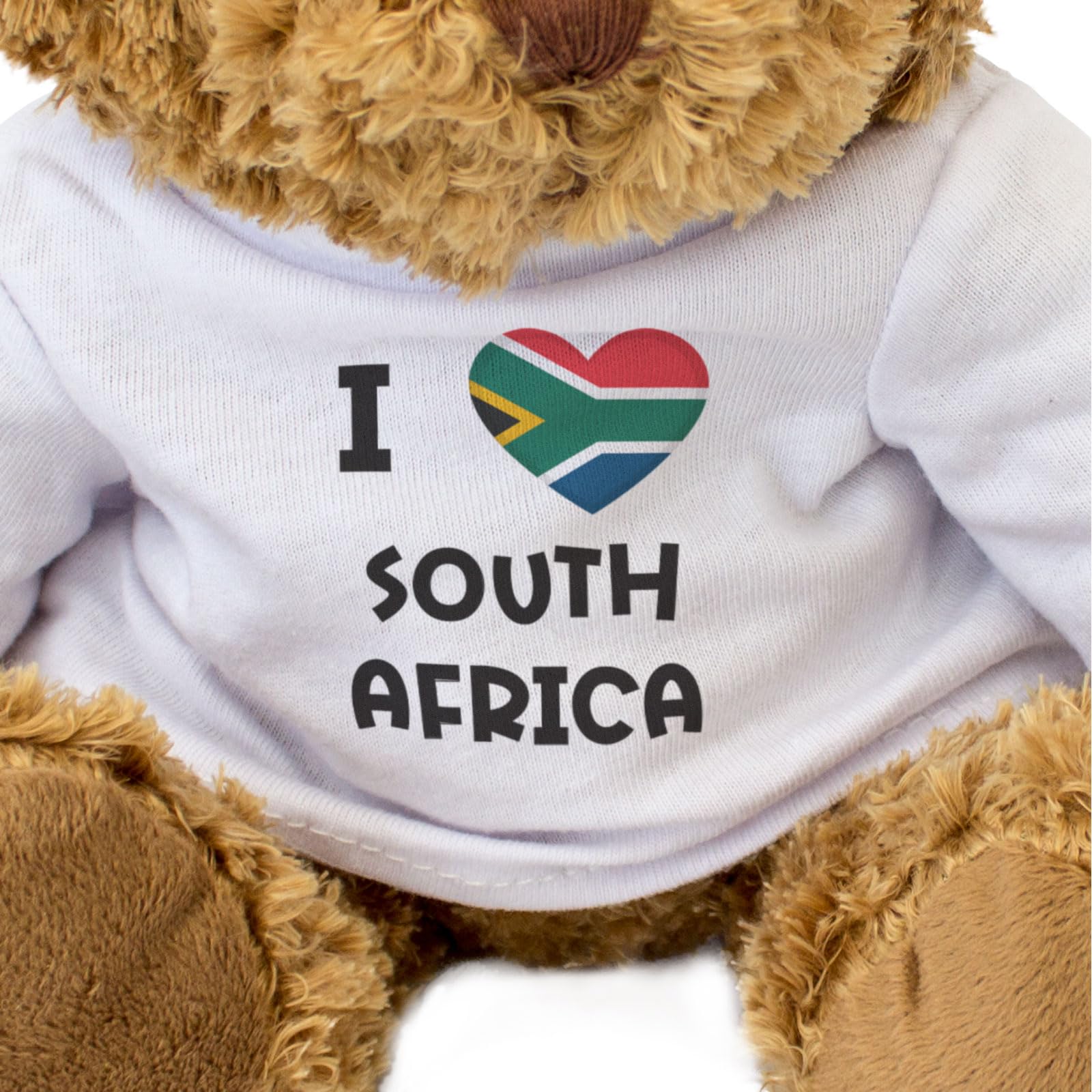 Big Red Egg I LOVE SOUTH AFRICA FLAG - Teddy Bear - Cute Soft Cuddly Adorable - Gift Present, Brown - Image 3