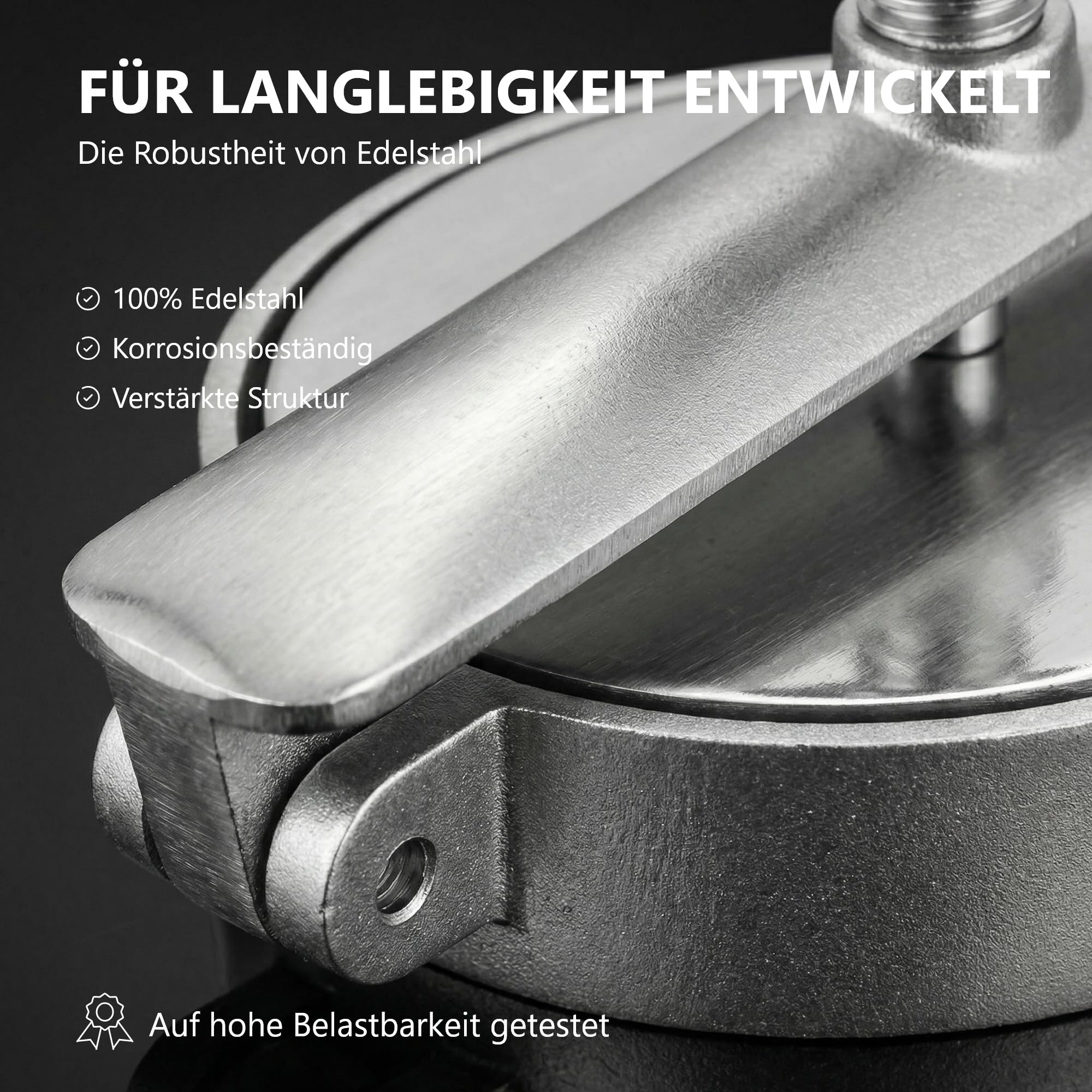 Louis Tellier - Amburger-/Hacksteakpresse - Oval - Edelstahl - Manuell - Küche - Metzgerei - 36 x 9 x 10,5 cm