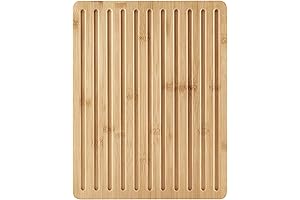 Farberware Bamboo Bread Cutting Board with Finger Grip and Juice Groove