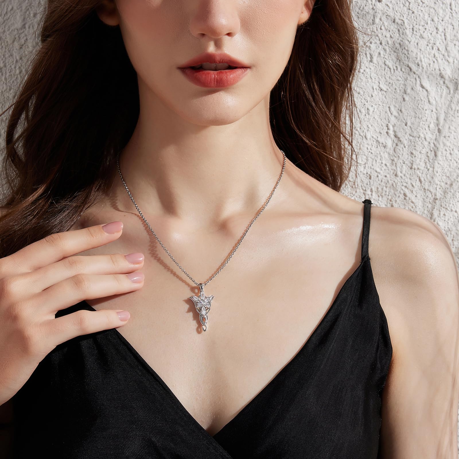 jiamiaoi Collares muejr plata Collar de cruz para mujer niña plata de ley 925, Collar con colgante de cruz de diamant circonita cúbica, Colgante mujer cruz plata
