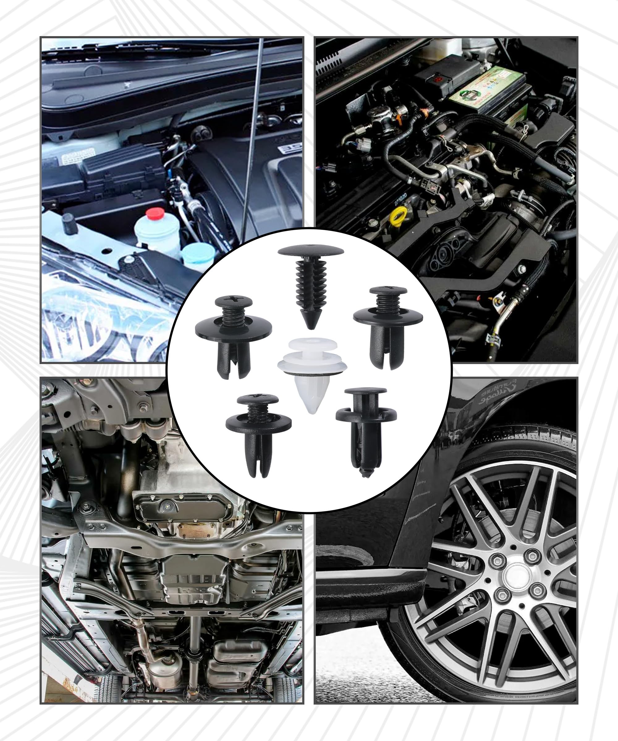 140 Pièces Clips De Fixation Voiture – Rivets Plastique 6 Tailles – Kit Complet Portes, Pare-chocs, Garnitures