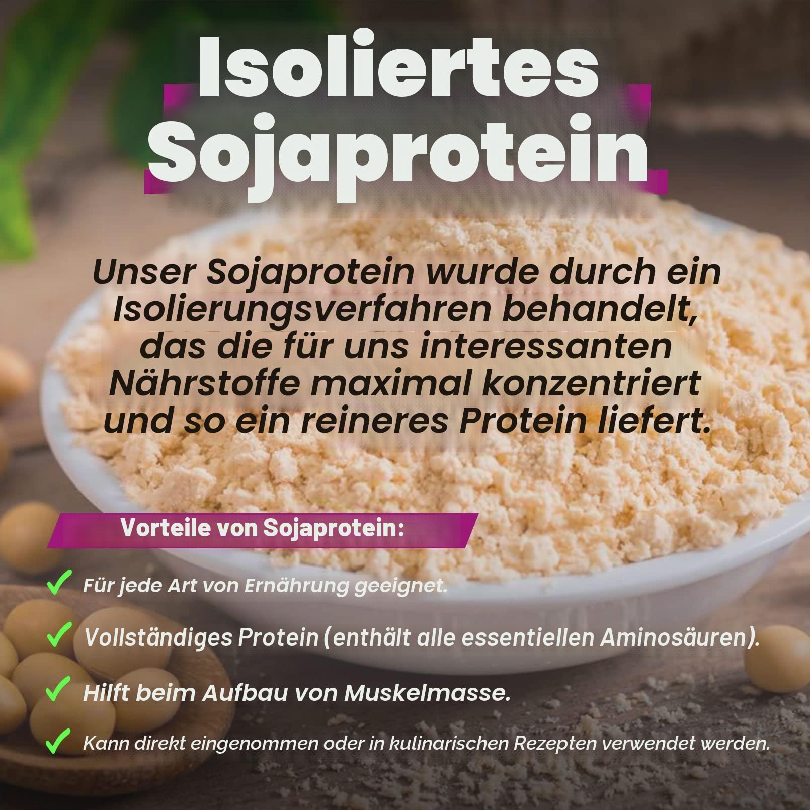 HSN - Sojaprotein Isolat | Vegan Protein | Veganes Protein mit Stevia | Soy Protein Isolate | Glutenfrei, cholesterinfrei, GVO-frei, zuckerfrei, laktosefrei | Geschmacksneutral, 2Kg