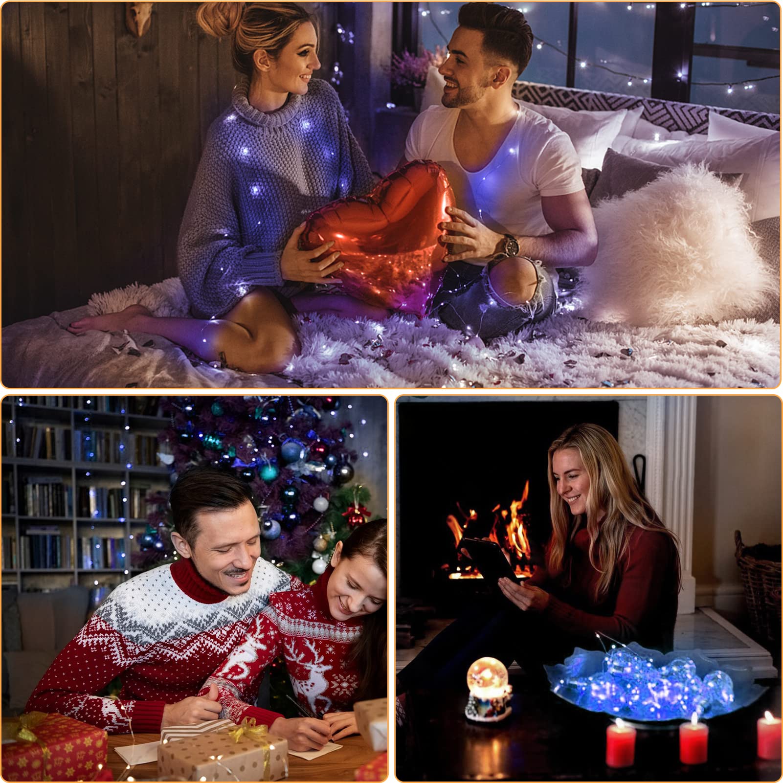 12 Stück blaue Lichterkette, batteriebetrieben, 20 LEDs, Valentinstag-Lichter, wasserdicht, Silberdraht für DIY-Einmachglas, Schlafzimmer, Geburtstag, Hochzeit, Weihnachtsdekoration, Lichterkette