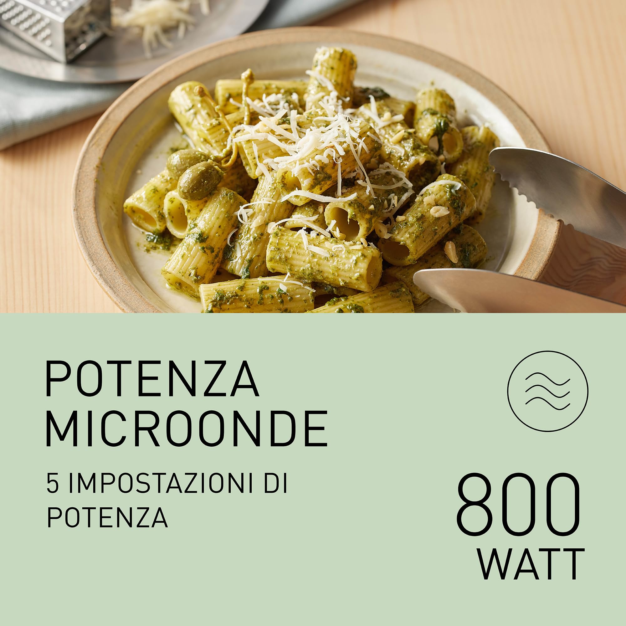Panasonic NN-E20JWMEBG Forno a Microonde con Piatto Rotante in Vetro, 20L, 800W, Funzione Scongelamento, 5 Livelli di Potenza, Timer, Bianco