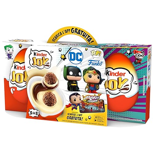 Immagine del prodotto Kinder Joy, Set di 3 Uova con Sorpresa, Due Croccanti Waferini Dentro a un Doppio Strato di Crema al Latte e Crema al Cacao, un Gioco Unico, Snack Dolce Ottimo per Merenda, Confezione da 60 gr