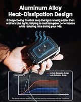 Vista 7 de Luz frontal de bicicleta Ravemen FR500 para conducción nocturna y diurna, compatible con computadoras Garmin/Wahoo, 6 modos, encendido/apagado