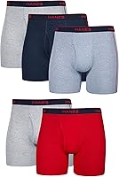 Vista 1 de Hanes Calzoncillos tipo bóxer para hombre, ropa interior de algodón suave y transpirable con cintura ComfortFlex, paquete múltiple