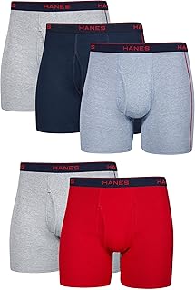 Hanes Boxer Briefs, Cool Dri Moisture-Wicking Underwear, Cotton No-Ride-up for Men, Multi-Packs Available