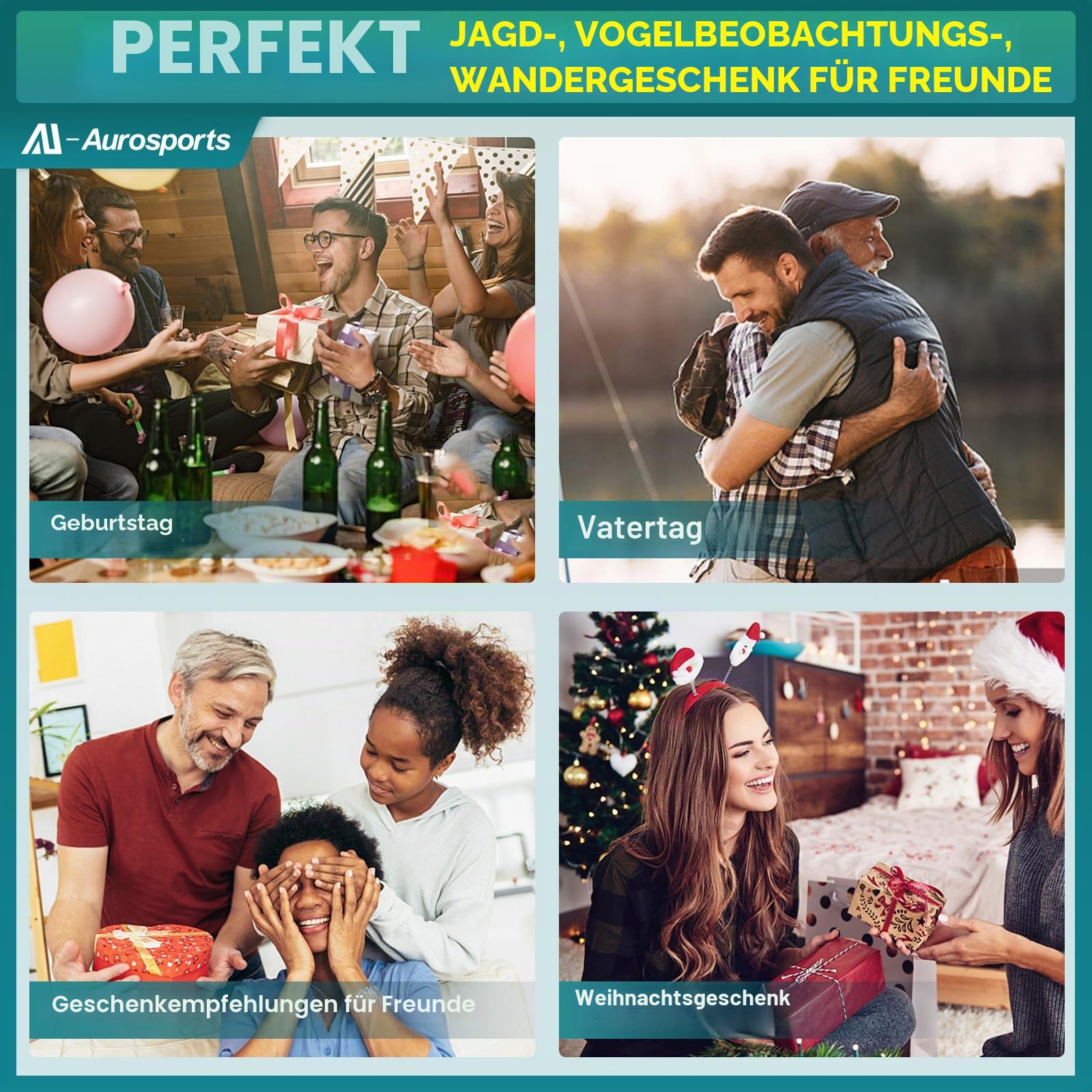 Aurosports 10-30x40 Zoom Monokular Teleskop Erwachsene, Bak4 Prisma Dual Fokus Fernrohr Kompakt Monokulare für Wildtiere Vogelbeobachtung Wandern Jagd Camping,Geschenke für Männer