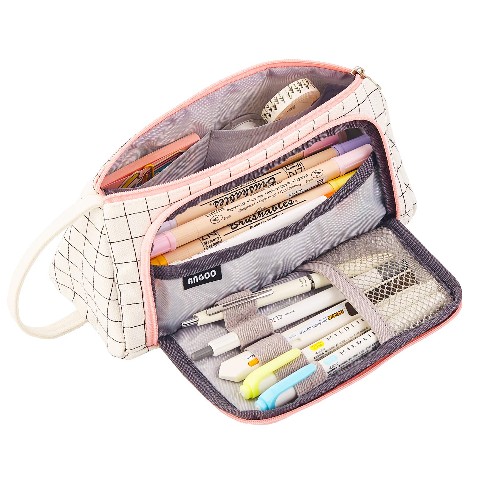 TOYESS - Estuche portátil de Gran Capacidad de Lona para niña, Impermeable, Estuche Escolar con asa para Colegio