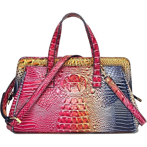 Women Fashion Crocodile Print Handbag Shoulder Satchel Top Handle Crossbody Bag