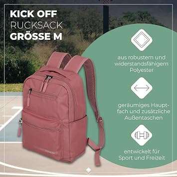 Travelite KICK OFF Hand Luggage Backpack with Padded Laptop Compartment Laptop Backpack 13 Inches Daypack for Holidays and Sports 40 cm 17 Litres rosé Casual