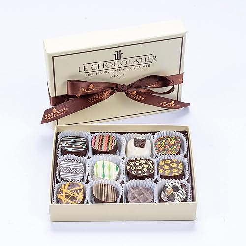 Miniatura 2 de Le Chocolatier Signature Gourmet - Caja de regalo surtida de trufas de chocolate, sin lactosa (vegano), chocolate negro, perfecta para regalos,