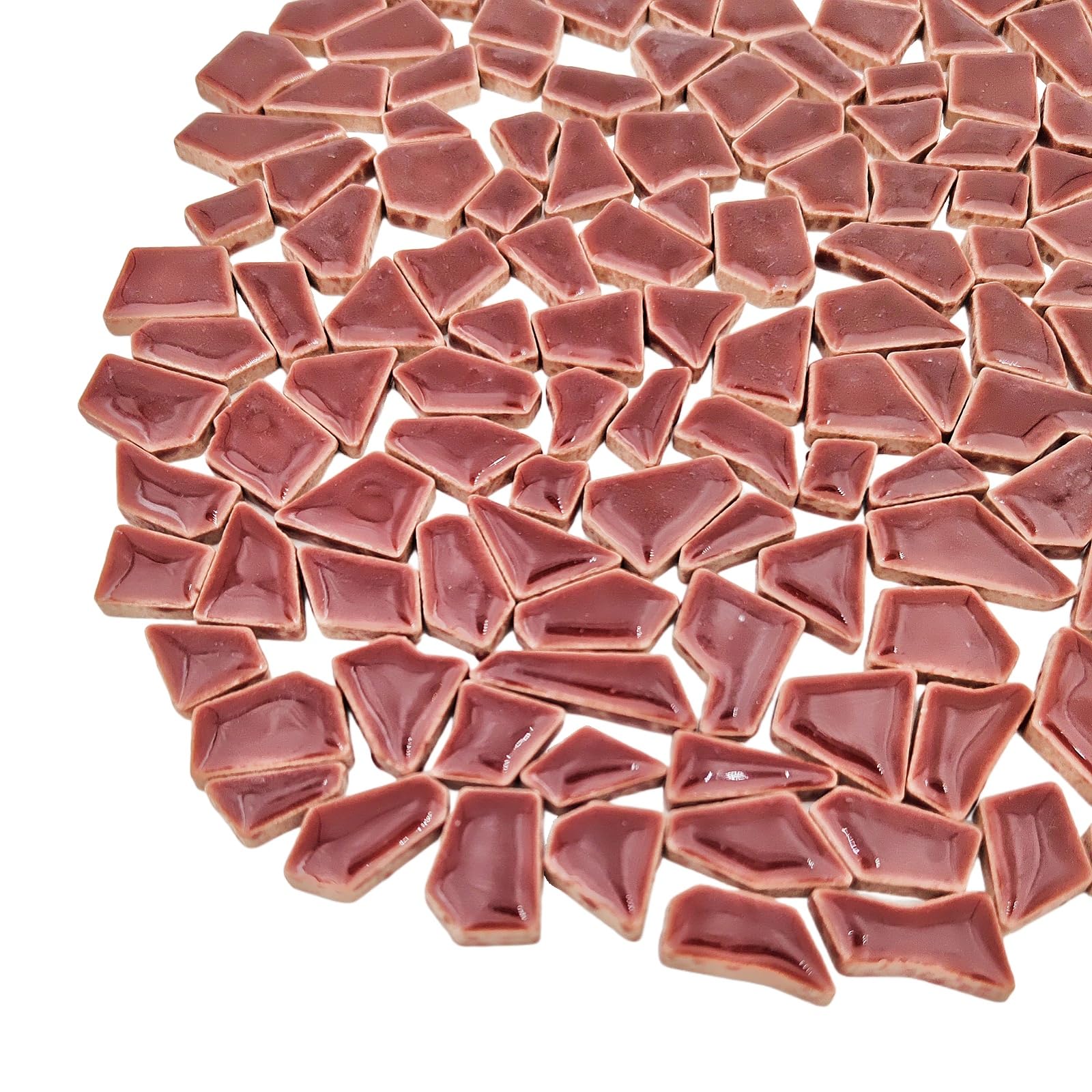 200g Irregular Ceramic Mosaic Tiles for Crafts, 0.5X 2 cm Small Mosaic Pieces Stones for DIY Mosaic Making & Wall Decor (Coffee)