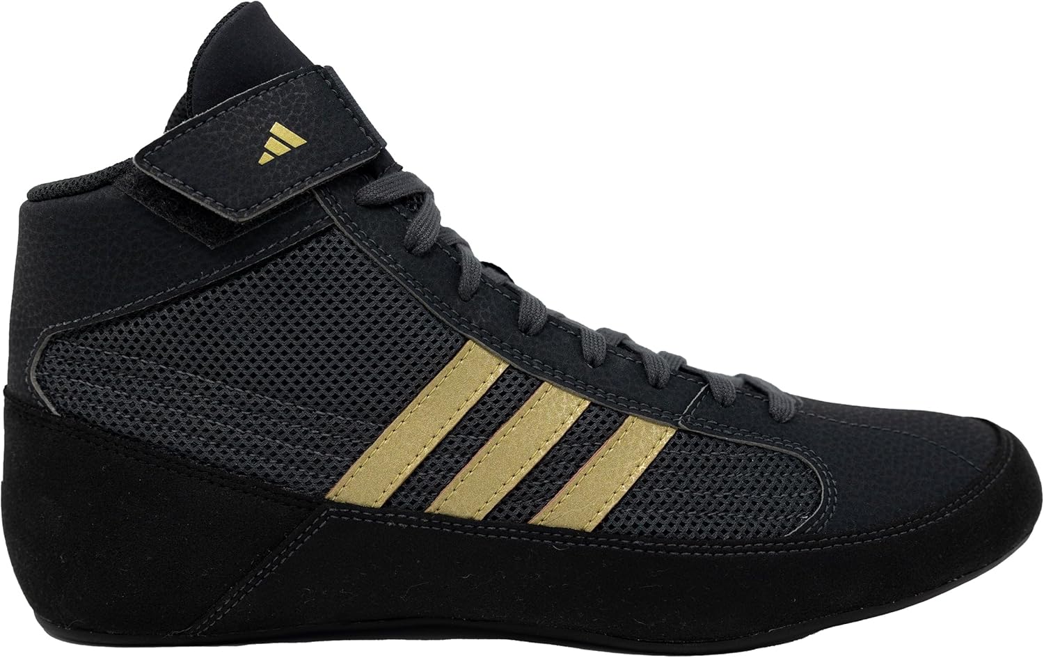 adidas Men's HVC Wrestling Shoes, Black/Charcoal/Metallic Gold, 9