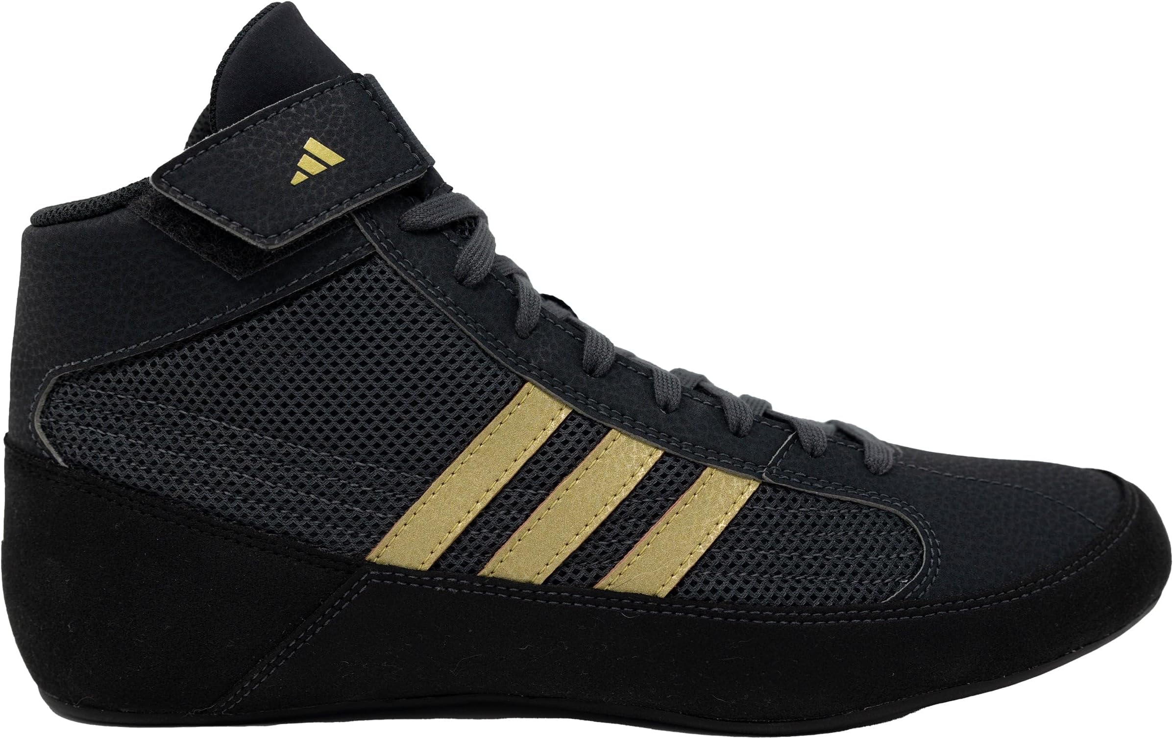 adidas Men's HVC Wrestling Shoes, Black/Charcoal/Metallic Gold, 11
