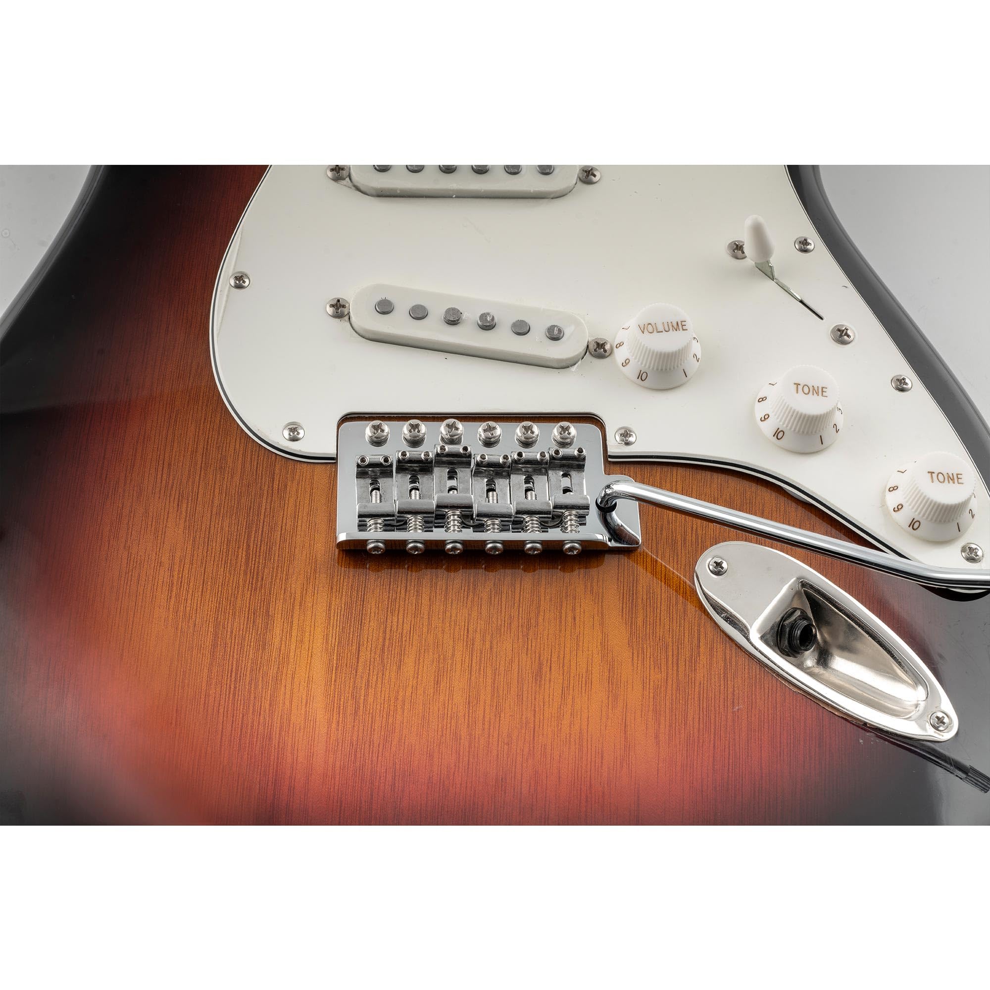 Musiclily Ultra 56mm 6-Punkt ST American Vintage Tremolo Bridge Steg mit Gebogenen Stahl Saitenreiter 42mm Messingblock für Strat Style E-Gitarre, Chrom