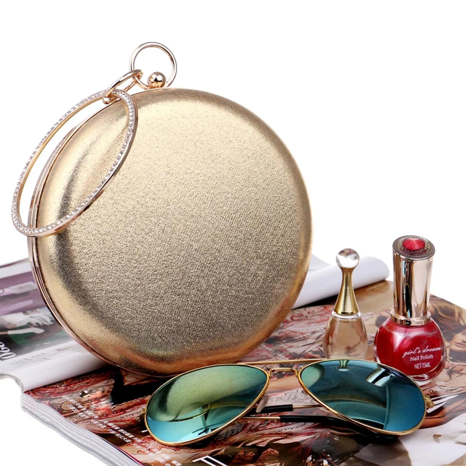 Abendtasche Damen Clutch Runde Geformte Damen Abend Taschen Einfach Rot Blau Silber Schwarz Gold Kupplungen Kette Schulter Taschen