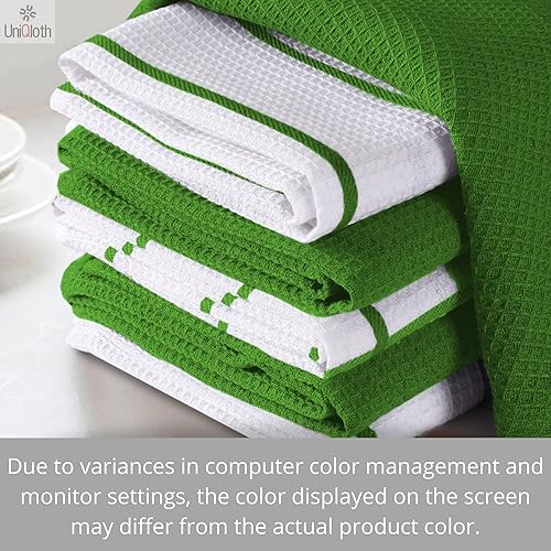 Miniatura 7 de UniQloth Paquete de 12 paños de cocina surtidos de gofres, 100% algodón, toallas de cocina de granja para colgar, suaves, absorbentes, de secado