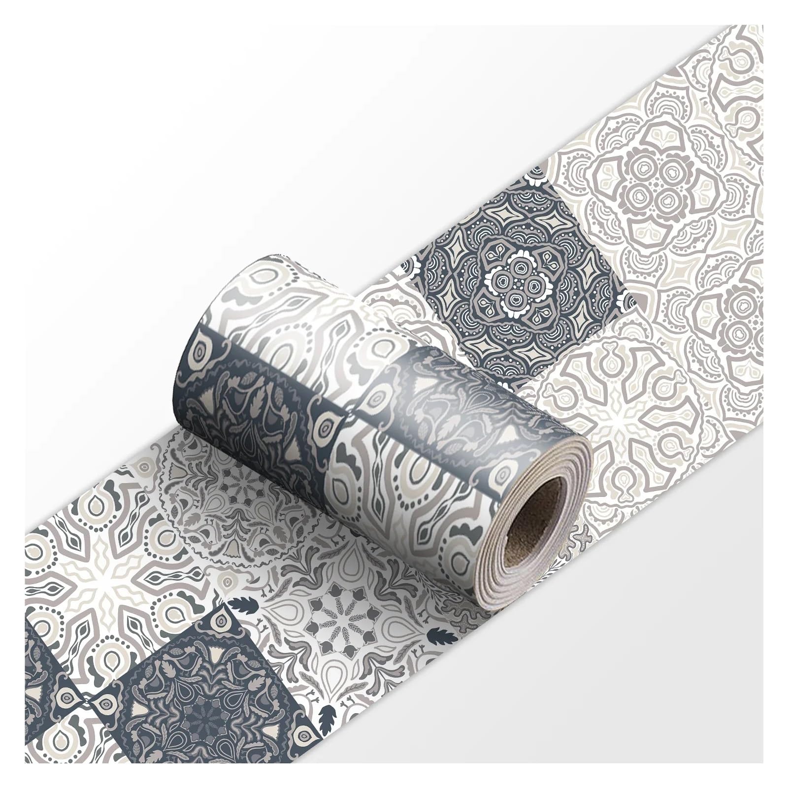 LCKKJHG Wallpaper Borders Self Adhesive 1pcs Ceramic Wall Stickers Peel & Stick Kitchen Backsplash Decorative Waist Line Tile Strips for Bathroom Skirting(YX-155,30cmX240cmX1roll)