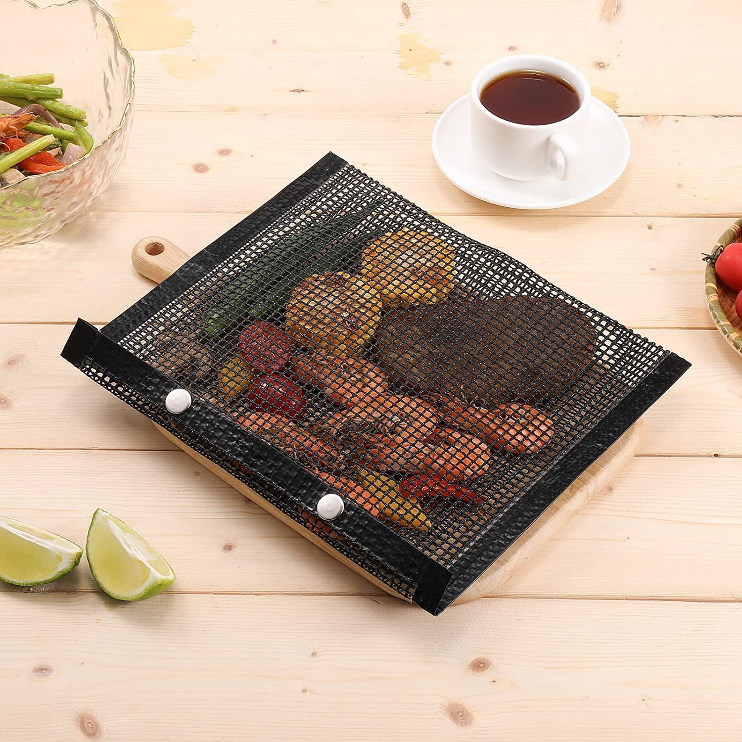 VATTU Non Stick BBQ Grill Mesh Bag // BBQ Baked Bag // Grilling Baking Reusable & Easy to Clean Non-Stick Mesh Grilling Bag - (Pack of 1)