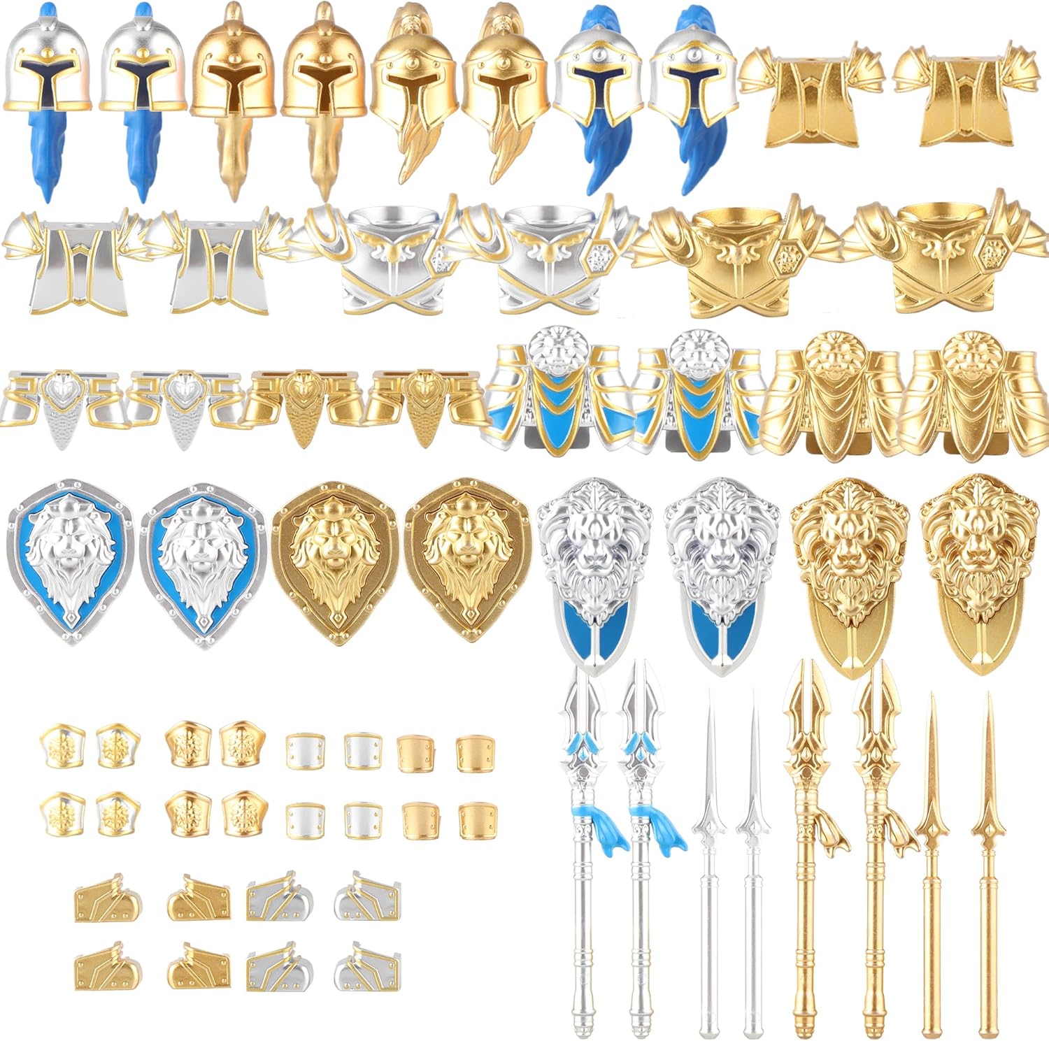 48 PCS Medieval Weapons Pack for Mini Stormwind Soldiers Knights Figures Ancient Kingdom Military Soldier Castle Armory Building Block Accessories