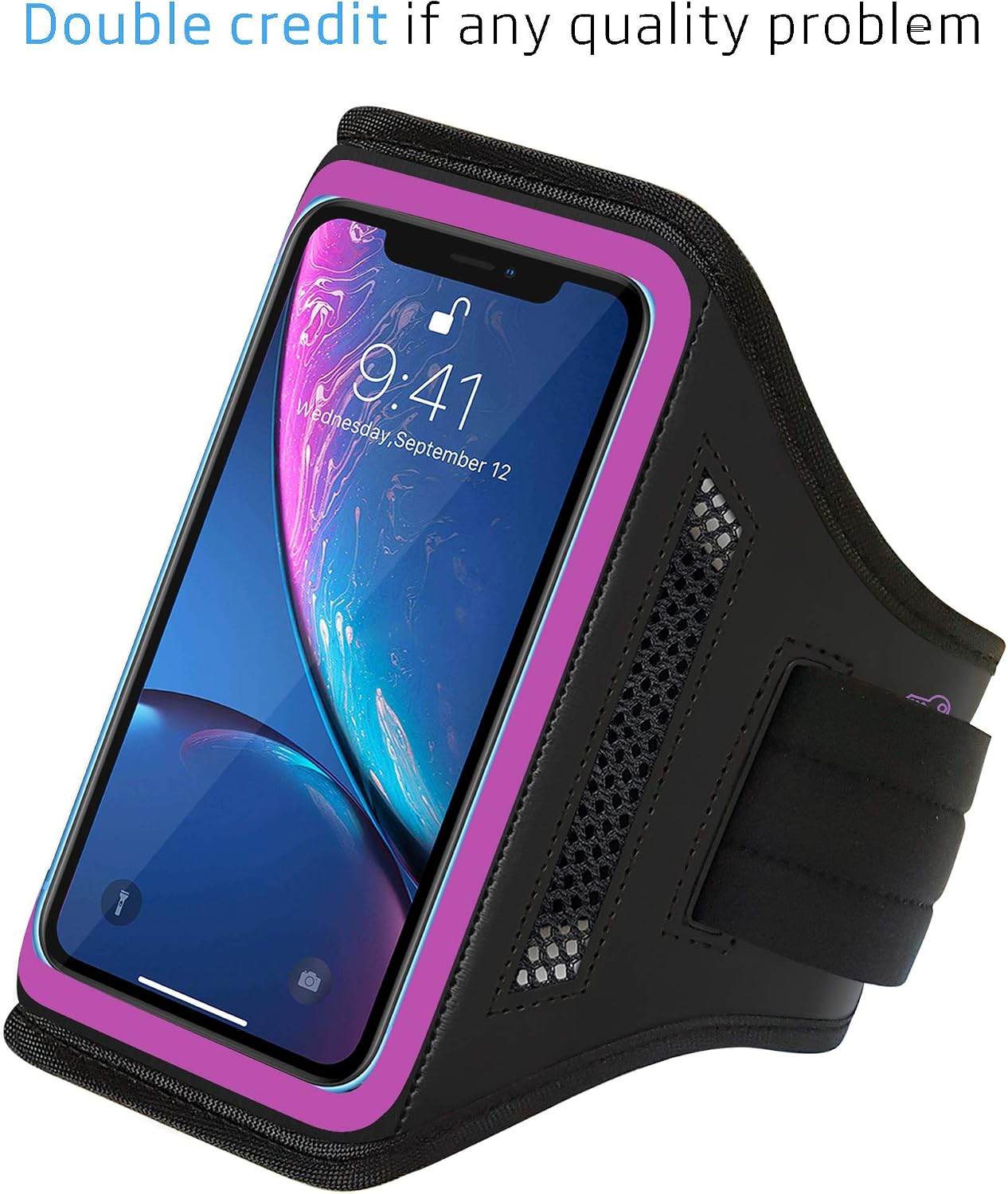 LOVPHONE Armband for iPhone 14/14 Pro/13/13 Pro/12/12 Pro/11/11 Pro/iPhone XR,Waterproof Sport Outdoor Gym Running Key Holder Card Slot Phone Case Bag Armband,Water Resistant and Sweat-Proof (Rosy)