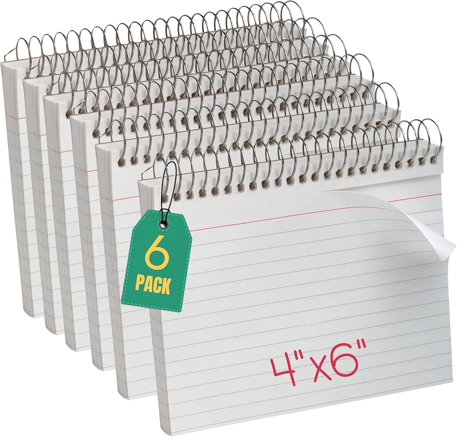 1InTheOffice 4x6 Spiral Bound Index Cards, Ruled Index Card, Lined Index Card