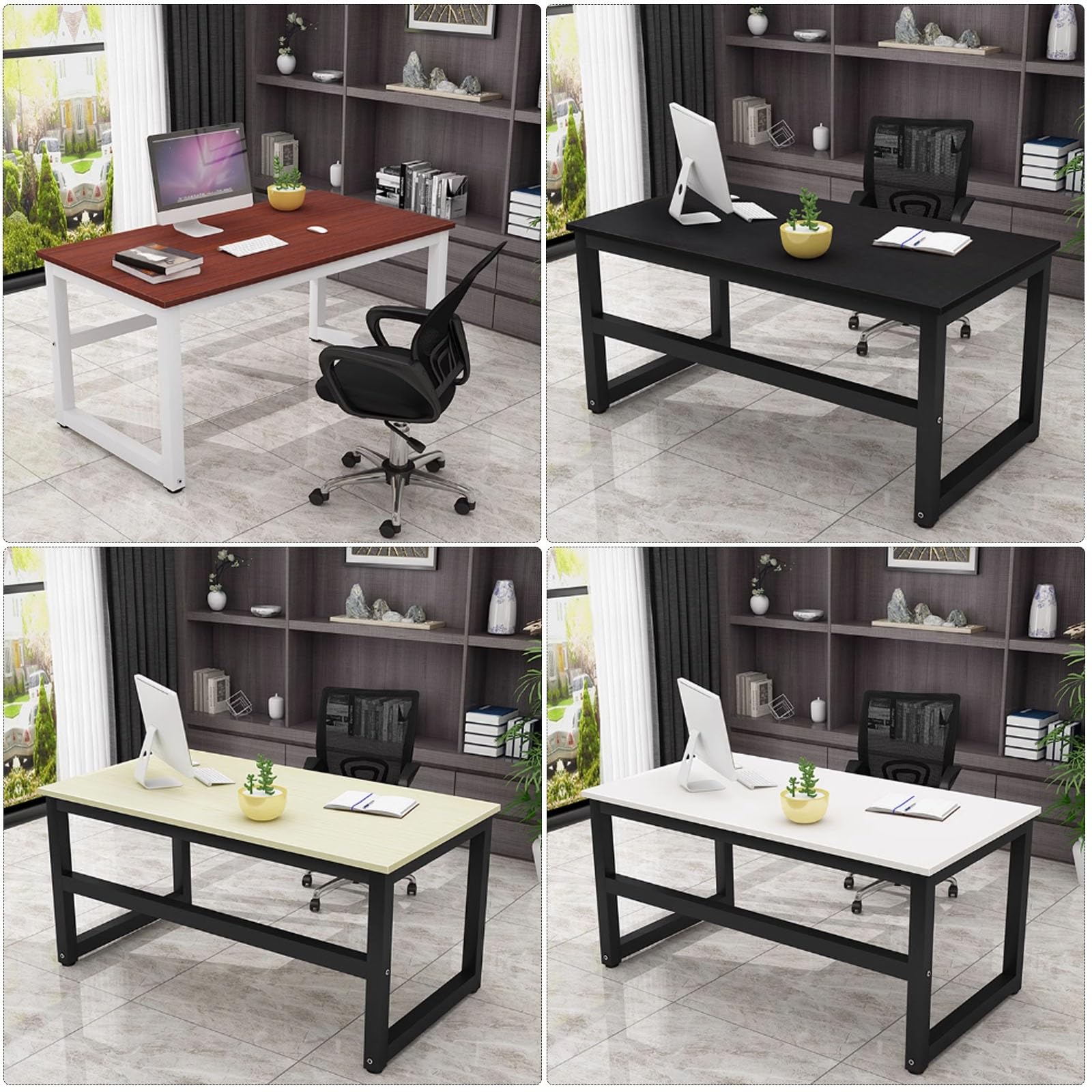 Generisch Moderner Chefschreibtisch, Schlichter Industrie-Computertisch für Zuhause und Büro, 99,9 x 60,4 cm Schreibarbeitsplatz aus Teakholz – stilvolle Schlafzimmer- und Büromöbel