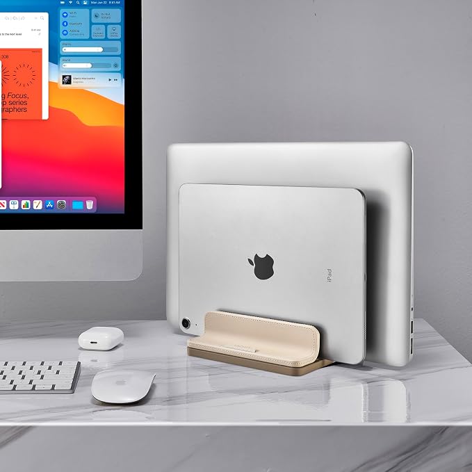 Soporte Vertical Doble para Laptop, 3 en 1, Ajustable, Apricot miniatura 7