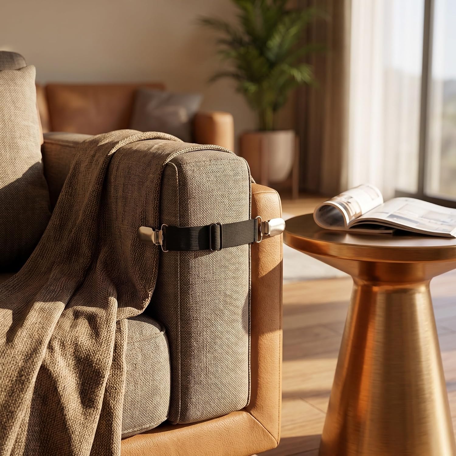 8pcs Adjustable Elastic Sofa Cushion Holder Anti Slip Stainless Steel