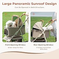 Vista 7 de 3 in 1 Pet Stroller with Removable Carrier, Foldable Pet Carrier for Small/Medium Dogs and Cats Up to 55 Lbs, 4 Wheels, Car Seat, One Click Folding