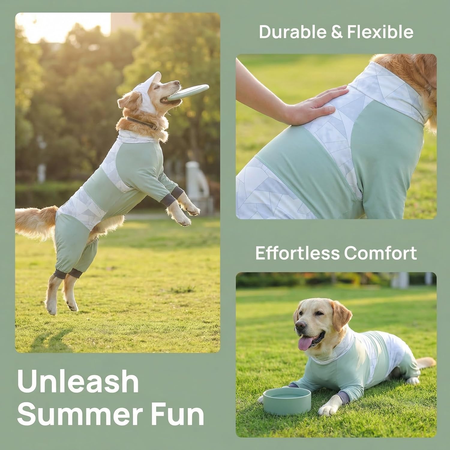 Dog Cooling Full Body Suit for Medium Large Dogs – Breathable Summer Onesie with Soft Fabric, Outdoor Adventure, Daily Wear & Recovery Support, Male & Female Fit Available (3XL(39-50bls), for Boy)