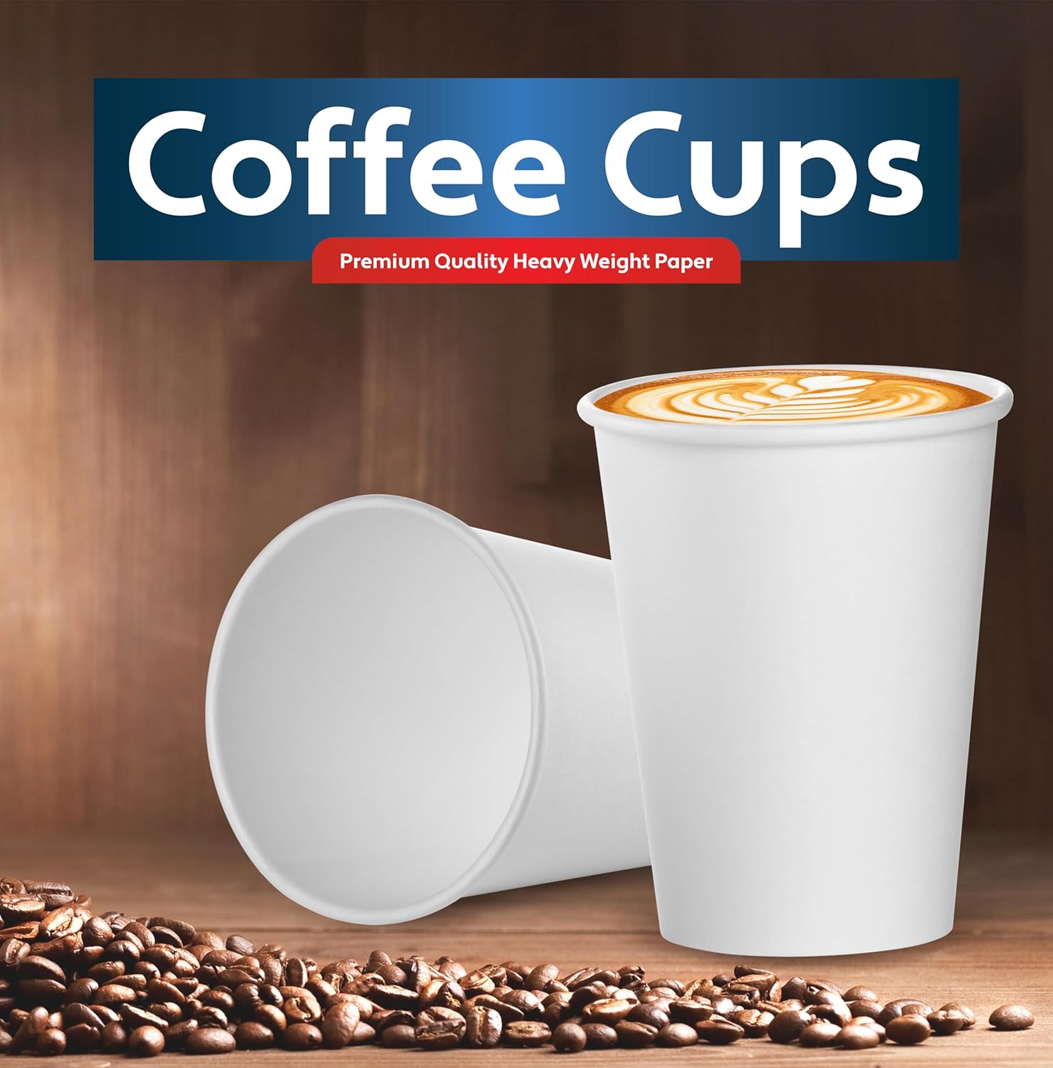 Munfix 300 Pack 12 Oz Paper Cups, Hot Coffee Cups, White Disposable Cups, To Go Hot Cups for Coffee, Hot Beverage, Chocolate, Juice, for Cafes, Bistros, Parties, And Events