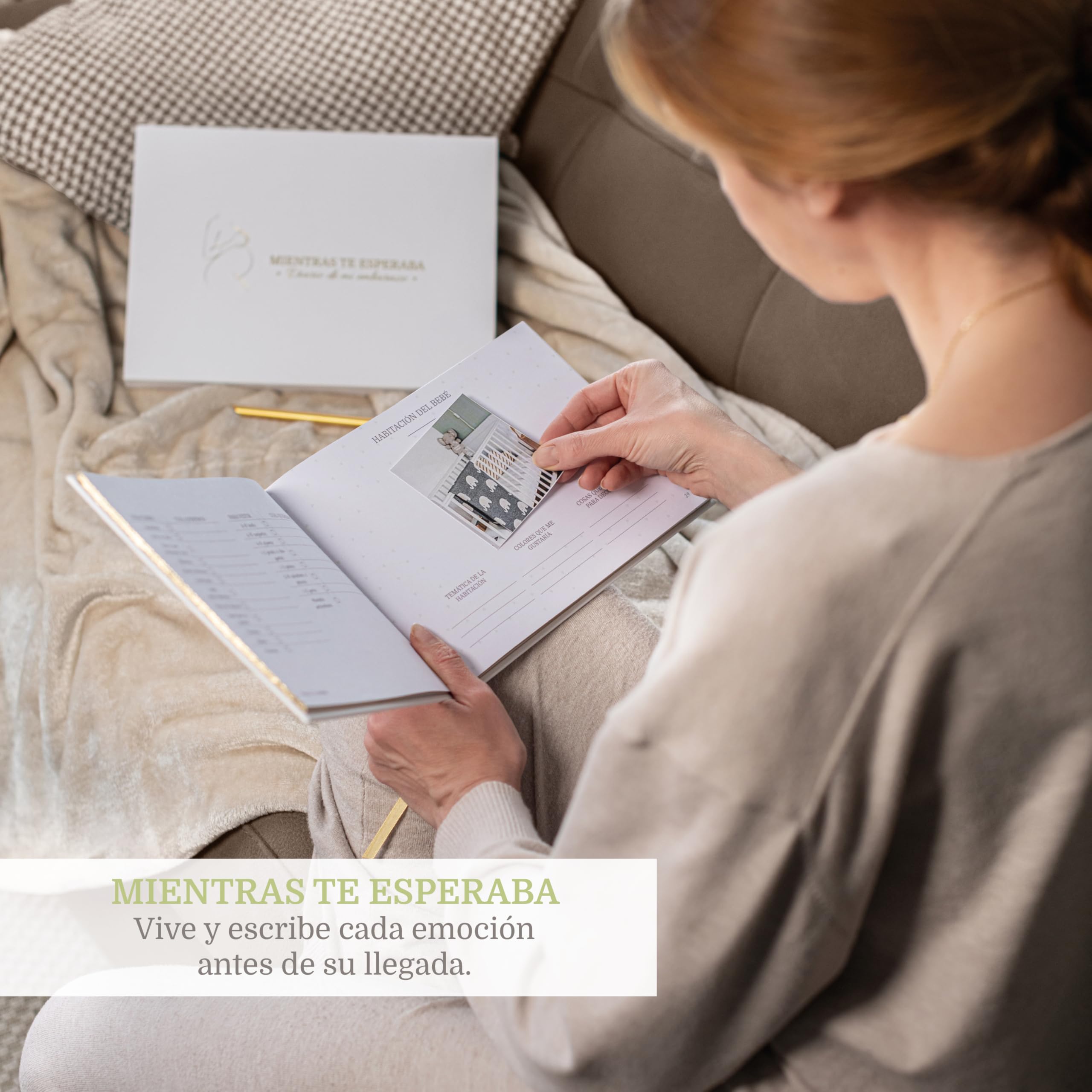 Diario Embarazo + Lápiz Metálico + Caja Regalo con Cierre Magnético | Album Embarazo | Libro Embarazo | Agenda Embarazo | Regalos Embarazadas Originales. (Español)