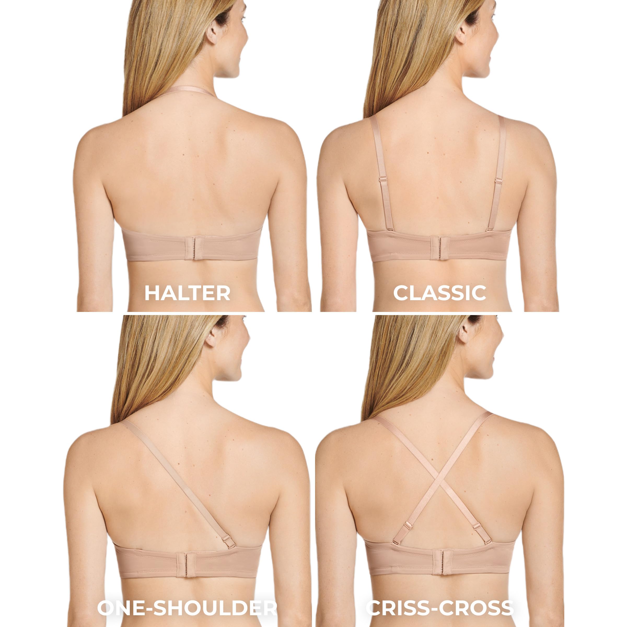 Jockey Reggiseno da donna senza spalline multiway con cuscino
