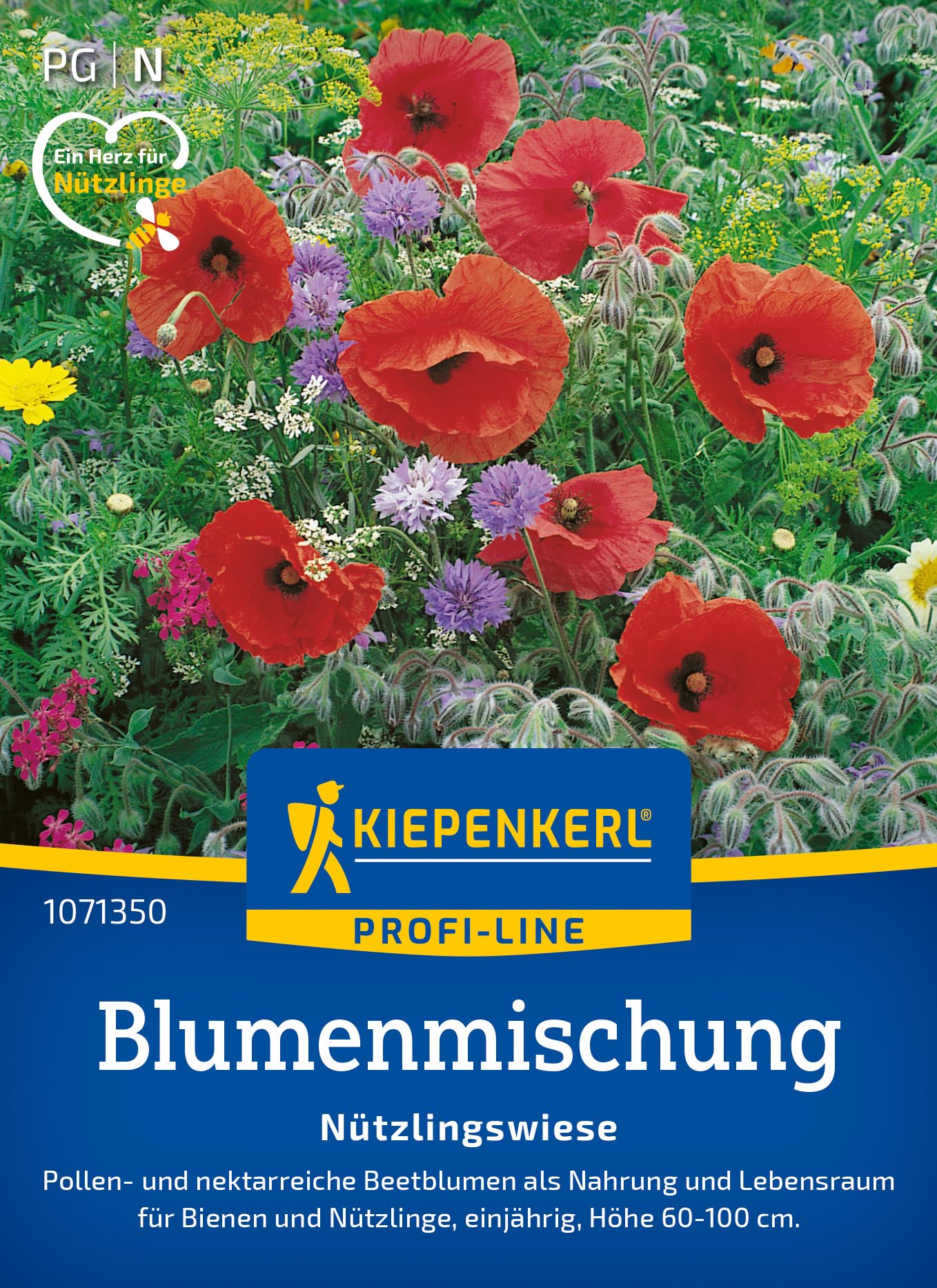 Kiepenkerl Profi-Line Blumensamen-Mischung Nützlingswiese 1071350 - Pollenreiche, Bienenfreundliche Blumenmischung - Wildblumensamen, Blumenwiese