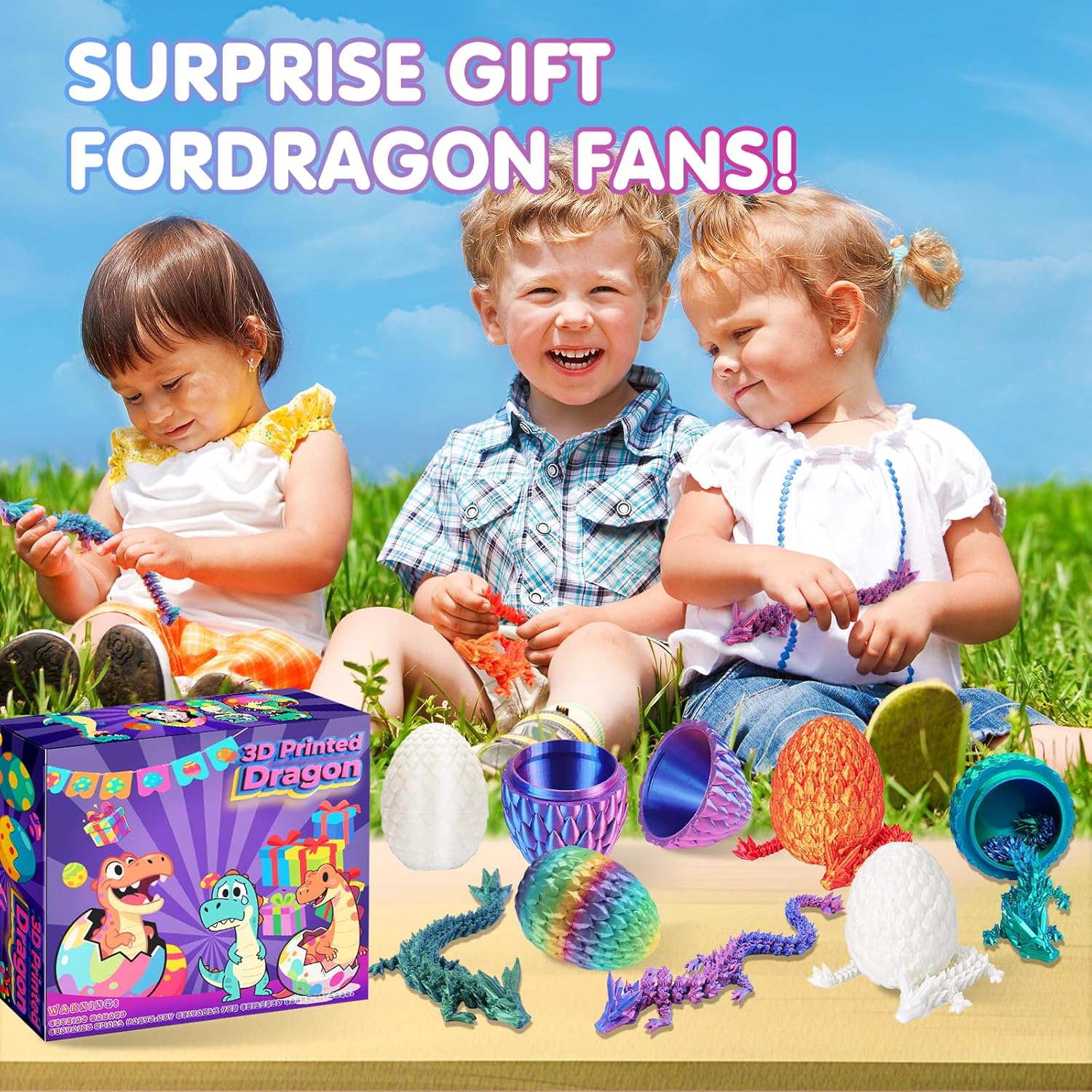 12PCS 3D Printed Dragon Eggs, Cool Stuff Fun Gifts, Mini Dragon Egg Set Articulated Crystal Dragons Fidget Toy for Boy Girls Kids Easter Basket Stuffers (12 Pcs) - Image 5