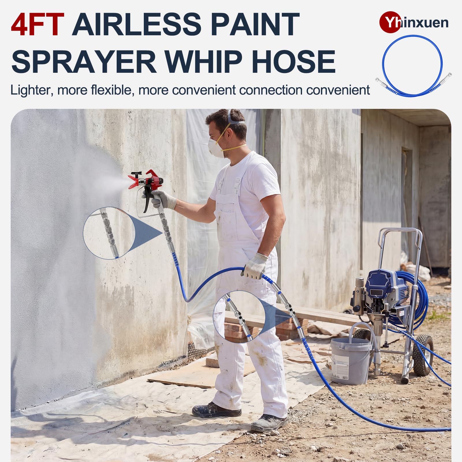 32 pièces Airless Paint Gun Kit, avec 3600 PSI Paint Gun, Tuyau Haute Pression, Buses de pulvérisation réversibles, Tige d'extension, filtres, siège de buse, etc.