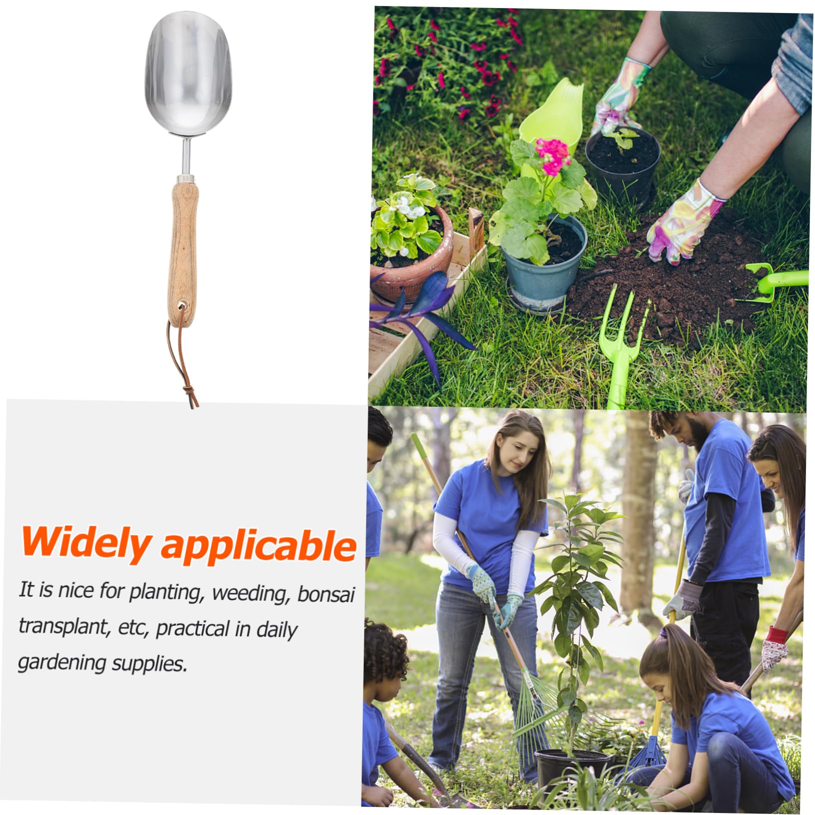 TOYANDONA 2 Stück Gartenerde Schaufel Landschaftsbau Spatenschaufeln zum Graben Garten Handschaufel Mini Werkzeug Unkrautkelle für den Garten Gartenzubehör Rostfreier Stahl