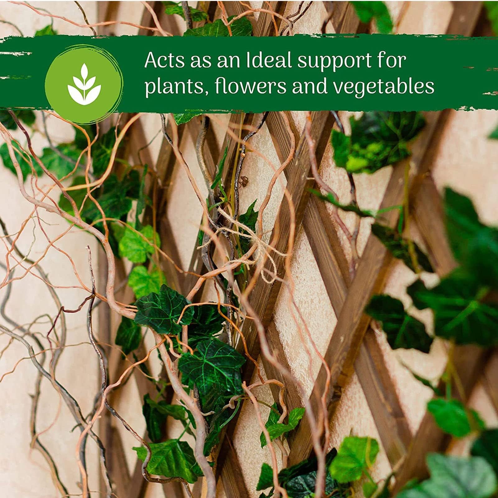 Atyhao Enrejado de Plantas Extensible, Enrejado de Pared de Valla de Enrejado de Madera Decorativa para Exteriores, Soporte de Valla de Enrejado para Flores de Enredaderas Trepadoras