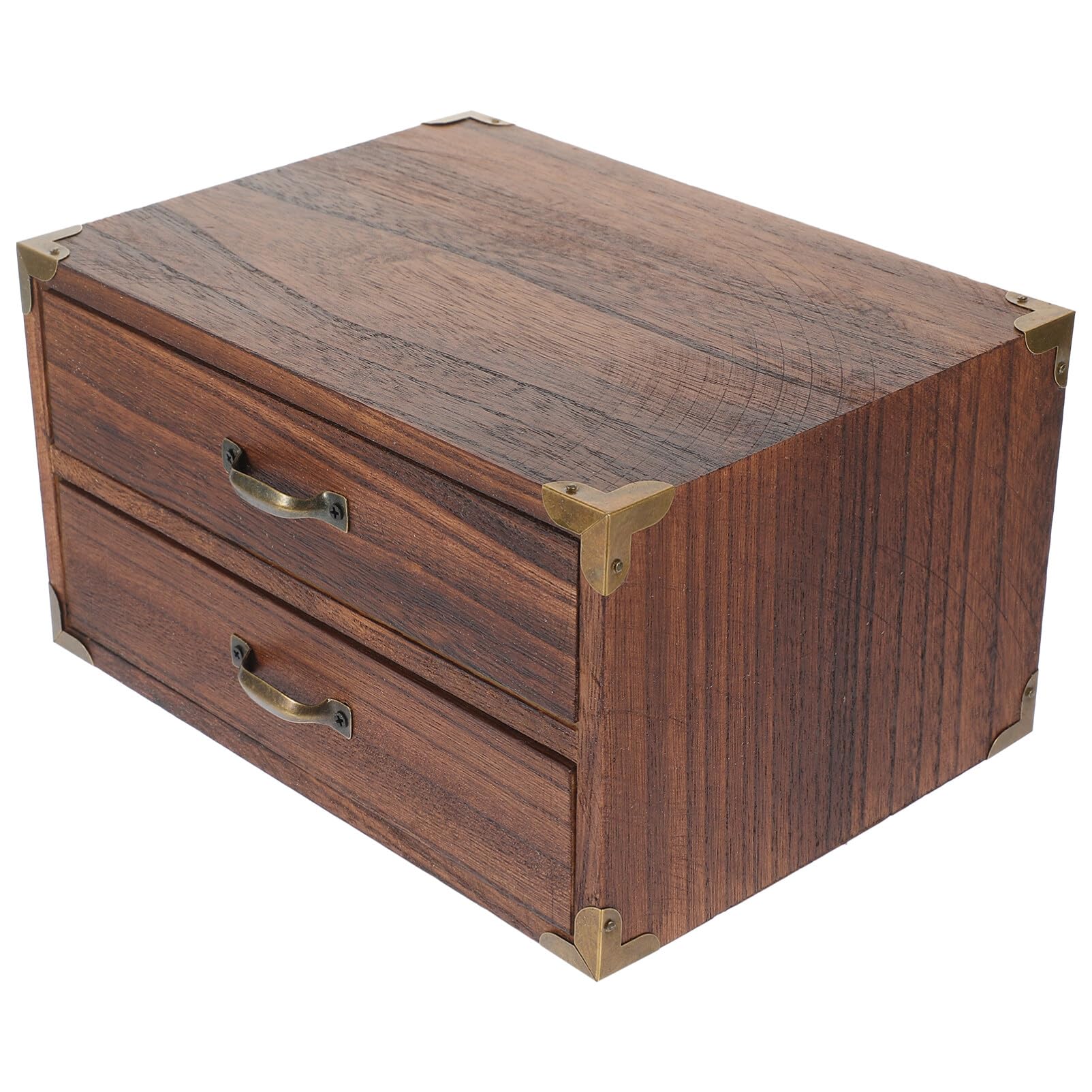 Rustikaler Schreibtisch-Organizer aus Holz mit Schubladen, Vintage-Schreibtisch-Aufbewahrungsschrank für Heimbüro-Dekor